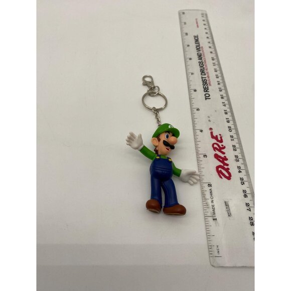 Upcycled Nintendo Luigi Figurine Keychain - Retro Toy Purse Charm - Picture 3 of 4